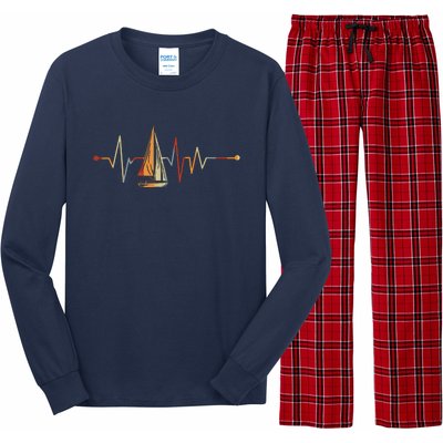 Sea Captain Gift Sail Boat Heartbeat Boat Sailing Long Sleeve Pajama Set