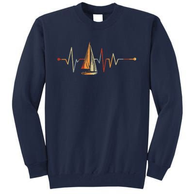 Sea Captain Gift Sail Boat Heartbeat Boat Sailing Tall Sweatshirt