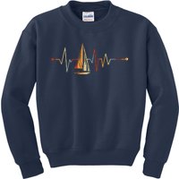 Sea Captain Gift Sail Boat Heartbeat Boat Sailing Kids Sweatshirt