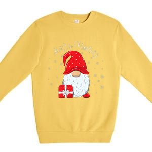 Santa Claus Garden Gnome Merry Christmas Vneck Premium Crewneck Sweatshirt