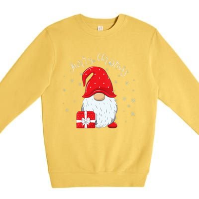 Santa Claus Garden Gnome Merry Christmas Vneck Premium Crewneck Sweatshirt