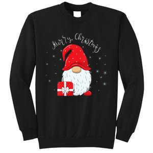 Santa Claus Garden Gnome Merry Christmas Vneck Sweatshirt