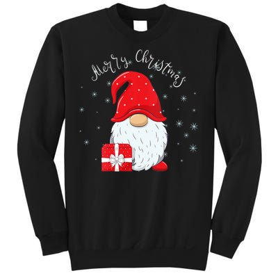 Santa Claus Garden Gnome Merry Christmas Vneck Sweatshirt