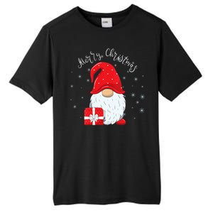 Santa Claus Garden Gnome Merry Christmas Vneck Tall Fusion ChromaSoft Performance T-Shirt