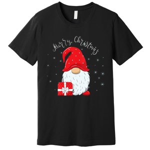 Santa Claus Garden Gnome Merry Christmas Vneck Premium T-Shirt