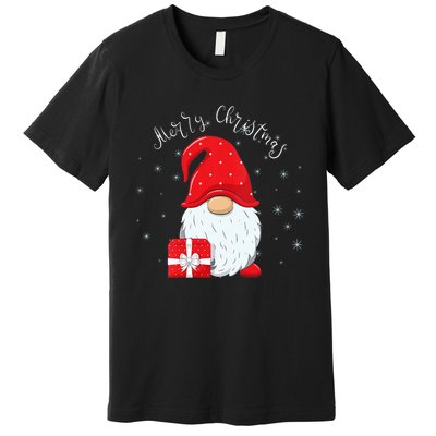 Santa Claus Garden Gnome Merry Christmas Vneck Premium T-Shirt