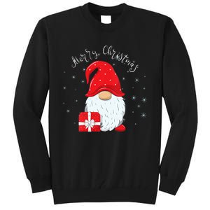 Santa Claus Garden Gnome Merry Christmas Vneck Tall Sweatshirt