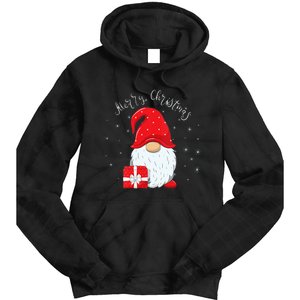 Santa Claus Garden Gnome Merry Christmas Vneck Tie Dye Hoodie