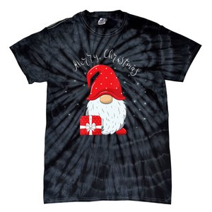 Santa Claus Garden Gnome Merry Christmas Vneck Tie-Dye T-Shirt