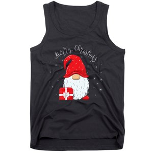 Santa Claus Garden Gnome Merry Christmas Vneck Tank Top