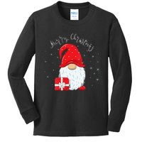 Santa Claus Garden Gnome Merry Christmas Vneck Kids Long Sleeve Shirt