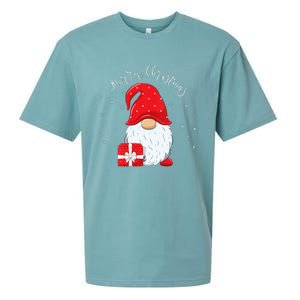 Santa Claus Garden Gnome Merry Christmas Vneck Sueded Cloud Jersey T-Shirt