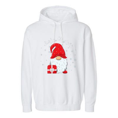 Santa Claus Garden Gnome Merry Christmas Vneck Garment-Dyed Fleece Hoodie