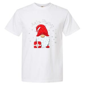 Santa Claus Garden Gnome Merry Christmas Vneck Garment-Dyed Heavyweight T-Shirt