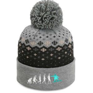 Snowboarding Cute Gift Evolution Of Snowboarder Gift The Baniff Cuffed Pom Beanie