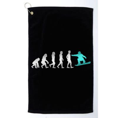 Snowboarding Cute Gift Evolution Of Snowboarder Gift Platinum Collection Golf Towel