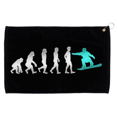 Snowboarding Cute Gift Evolution Of Snowboarder Gift Grommeted Golf Towel