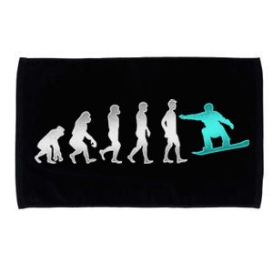 Snowboarding Cute Gift Evolution Of Snowboarder Gift Microfiber Hand Towel