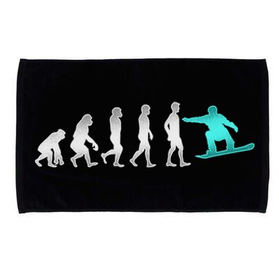 Snowboarding Cute Gift Evolution Of Snowboarder Gift Microfiber Hand Towel