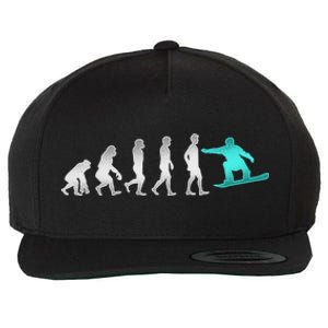 Snowboarding Cute Gift Evolution Of Snowboarder Gift Wool Snapback Cap