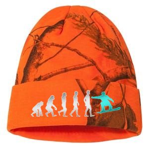 Snowboarding Cute Gift Evolution Of Snowboarder Gift Kati Licensed 12" Camo Beanie