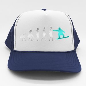 Snowboarding Cute Gift Evolution Of Snowboarder Gift Trucker Hat