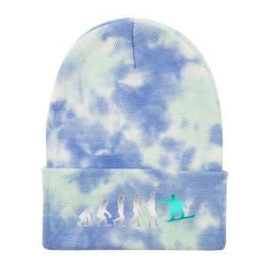 Snowboarding Cute Gift Evolution Of Snowboarder Gift Tie Dye 12in Knit Beanie