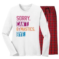 Sorry Cant Gymnastics Bye Funny Gymnastics Player Vintage Women's Long Sleeve Flannel Pajama Set 