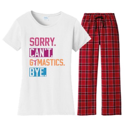 Sorry Cant Gymnastics Bye Funny Gymnastics Player Vintage Women's Flannel Pajama Set