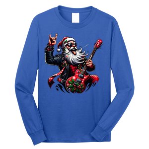 Santa Claus Guitar Player Rock & Roll Christmas  Long Sleeve Shirt