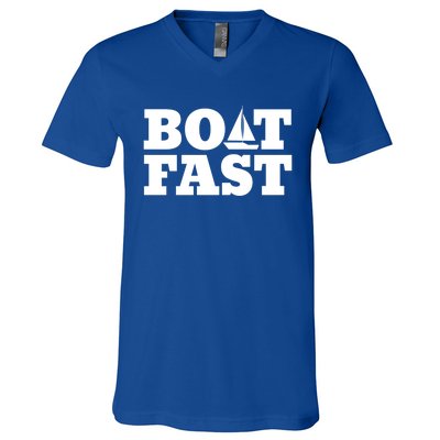 Sailing Cute Gift Boat Fast Cute Gift Boating Great Gift V-Neck T-Shirt