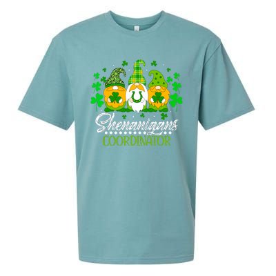 Shenanigans Coordinator Gnome Irish Shamrock Patricks Day Sueded Cloud Jersey T-Shirt