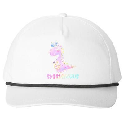 Sassasaurus Cute Girl Dinosaur Funny Gifts For Kids Girls Snapback Five-Panel Rope Hat