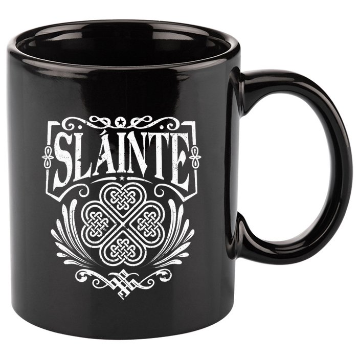 Slainte Cheers Good Health From Ireland 11oz C Handle Ceramic Mug