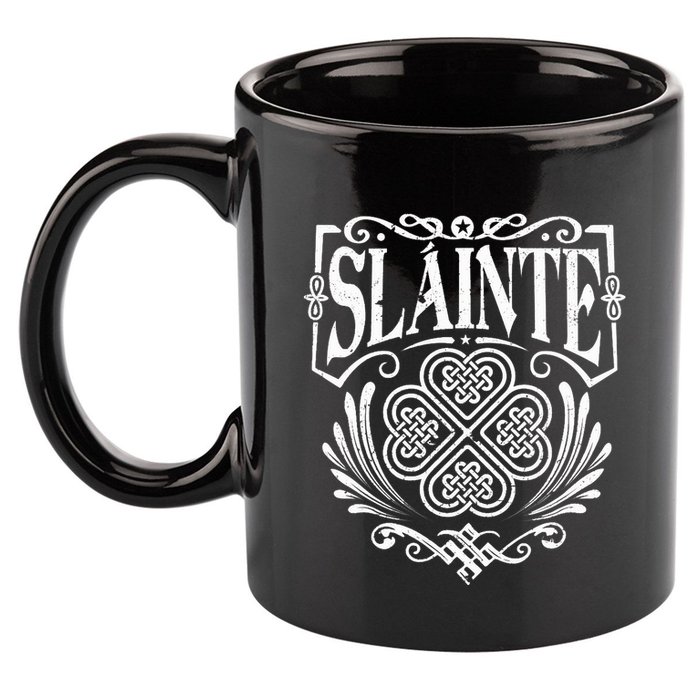 Slainte Cheers Good Health From Ireland 11oz C Handle Ceramic Mug
