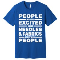 Sewing Cool Gift Needles Fabrics Machine Seamstress Funny Gift Premium T-Shirt