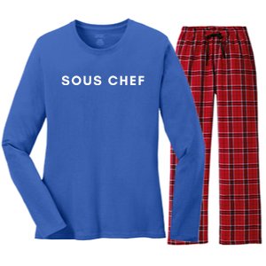 Sous Chef Gift For Foodies Cute Gift Women's Long Sleeve Flannel Pajama Set 