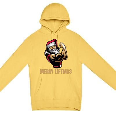 Santa Claus Gym Bodybuilding Fitness Merry Liftmas XMAS Premium Pullover Hoodie