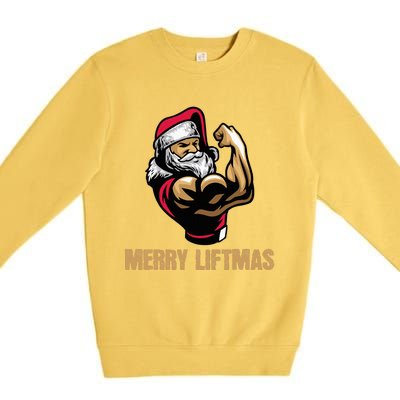 Santa Claus Gym Bodybuilding Fitness Merry Liftmas XMAS Premium Crewneck Sweatshirt