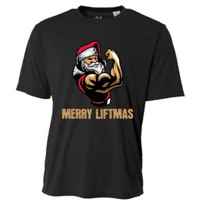 Santa Claus Gym Bodybuilding Fitness Merry Liftmas XMAS Cooling Performance Crew T-Shirt