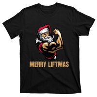 Santa Claus Gym Bodybuilding Fitness Merry Liftmas XMAS T-Shirt