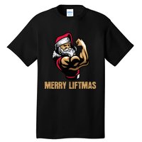 Santa Claus Gym Bodybuilding Fitness Merry Liftmas XMAS Tall T-Shirt