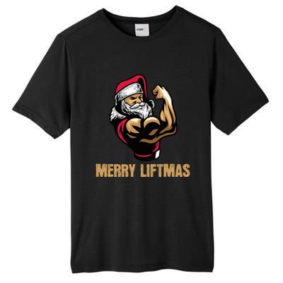 Santa Claus Gym Bodybuilding Fitness Merry Liftmas XMAS Tall Fusion ChromaSoft Performance T-Shirt