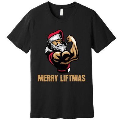 Santa Claus Gym Bodybuilding Fitness Merry Liftmas XMAS Premium T-Shirt