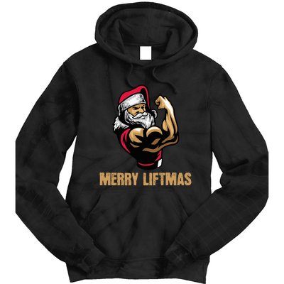 Santa Claus Gym Bodybuilding Fitness Merry Liftmas XMAS Tie Dye Hoodie