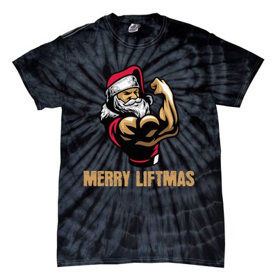 Santa Claus Gym Bodybuilding Fitness Merry Liftmas XMAS Tie-Dye T-Shirt