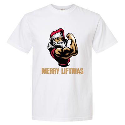 Santa Claus Gym Bodybuilding Fitness Merry Liftmas XMAS Garment-Dyed Heavyweight T-Shirt