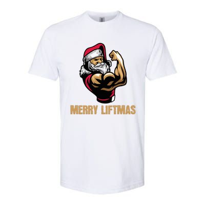 Santa Claus Gym Bodybuilding Fitness Merry Liftmas XMAS Softstyle CVC T-Shirt