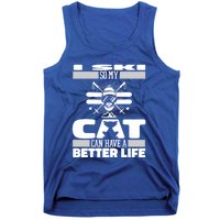 Skiing Cat Gift Winter Sports Ski Skier Cute Gift Tank Top