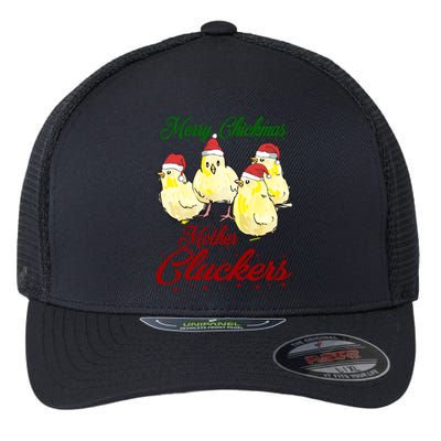 Santa Chicks Great Gift Merry Chickmas Mother Cluckers Gift Flexfit Unipanel Trucker Cap